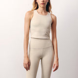 Dalia Crop Top Cream. Seamless cropped sports top
