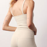 Nunu Tank top Cream. Sports tank top with integrated support
