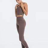 Estela Crop Top Espresso.Sustainable yoga top for women