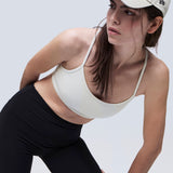 Frida Top Stone. Compressive sports top with high support
