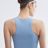 Dalia Crop Top Sky. Seamless cropped sports top