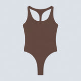 Magnolia Bodysuit Espresso. Sustainable sports bodysuit for women