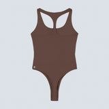 Magnolia Bodysuit Espresso. Sustainable sports bodysuit for women